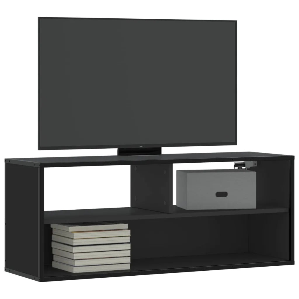 vidaXL Mobile Porta TV Nero 100x31x39,5 cm in Truciolato e Metallo