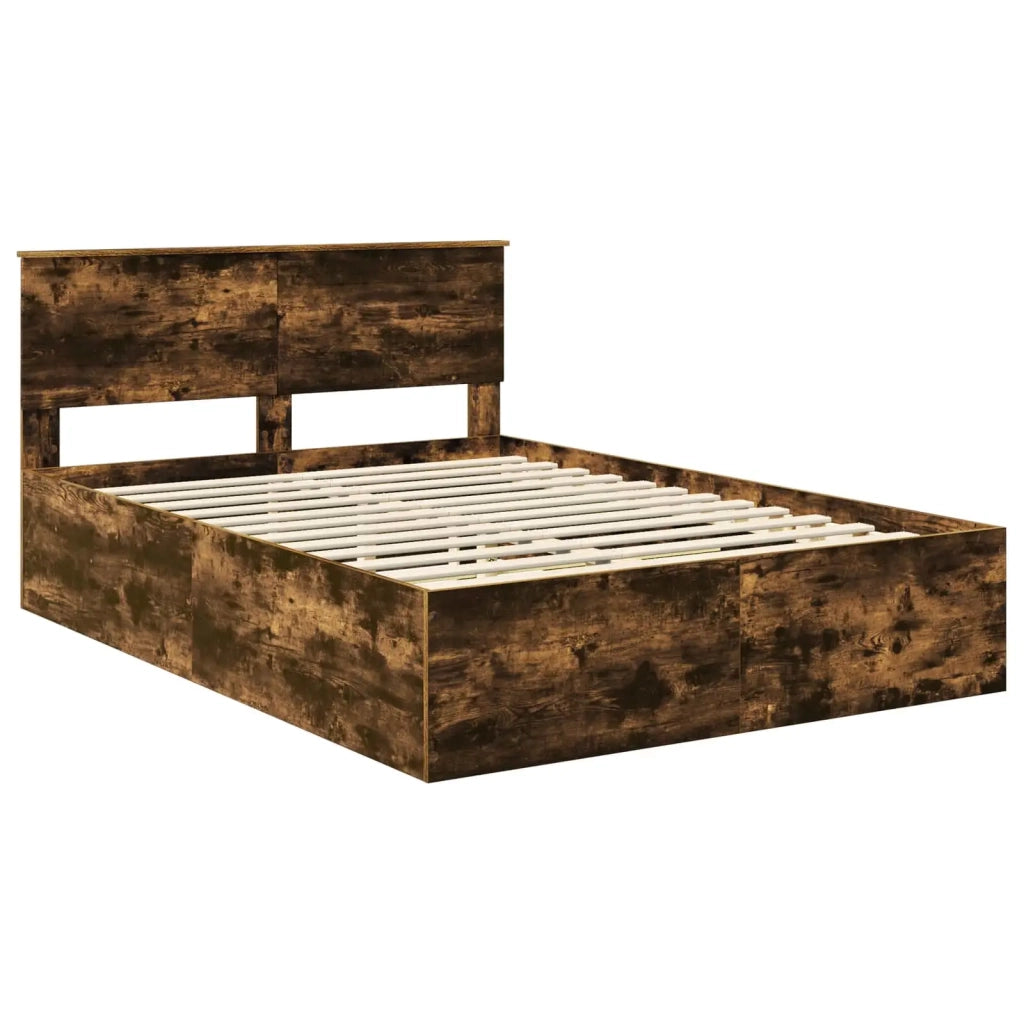 Struttura del letto Rovere fumé 150 x 200 cm Legno multistrato