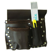 Borsa per carpentiere in cuoio 4 tasche professionale
