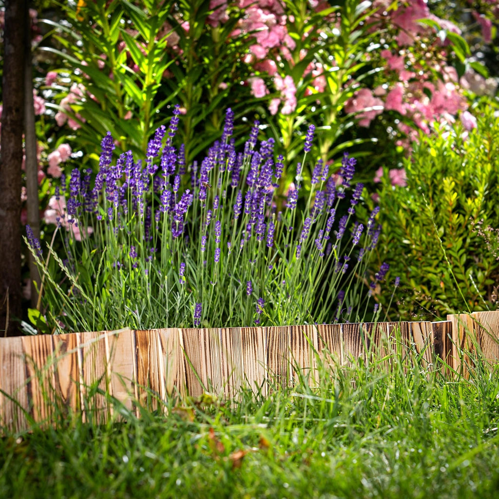 Recinzione da giardino in legno KADAX Palisade, finitura marrone martellata, 10x114 cm