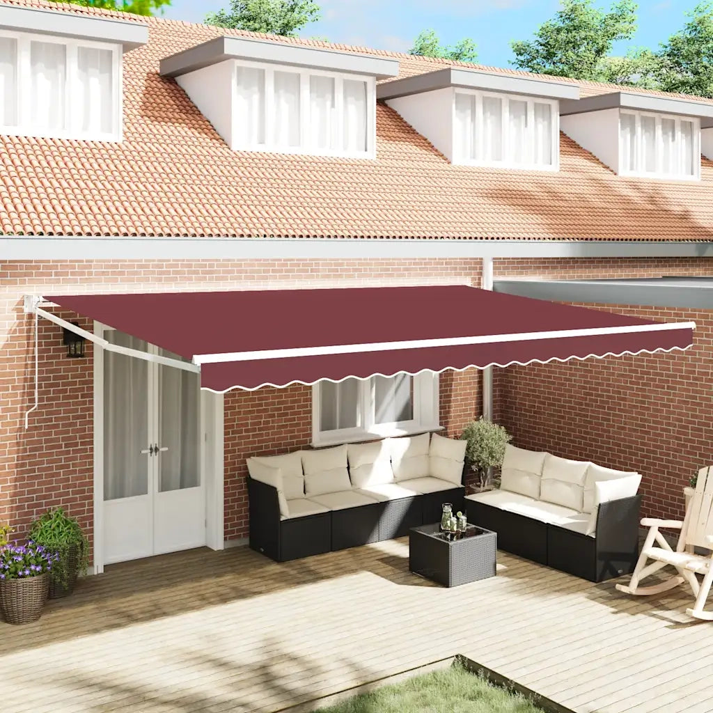 Tenda da Sole Retrattile Automatica Bordò 500x300 cm 3215307
