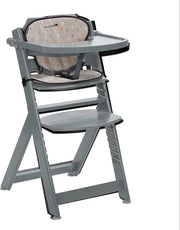 Culla per Bambini in Legno - Sedia Adattabile e Supporto per i Piedi - 6 Mesi-10 Anni - Tavolo da Mangiare Rimovibile - Adatto per Bambini Timba - Grigio Caldo