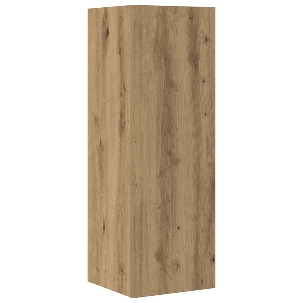 Set Mobile TV 4 pz Montato a Parete Rovere in Legno Multistrato 3329218