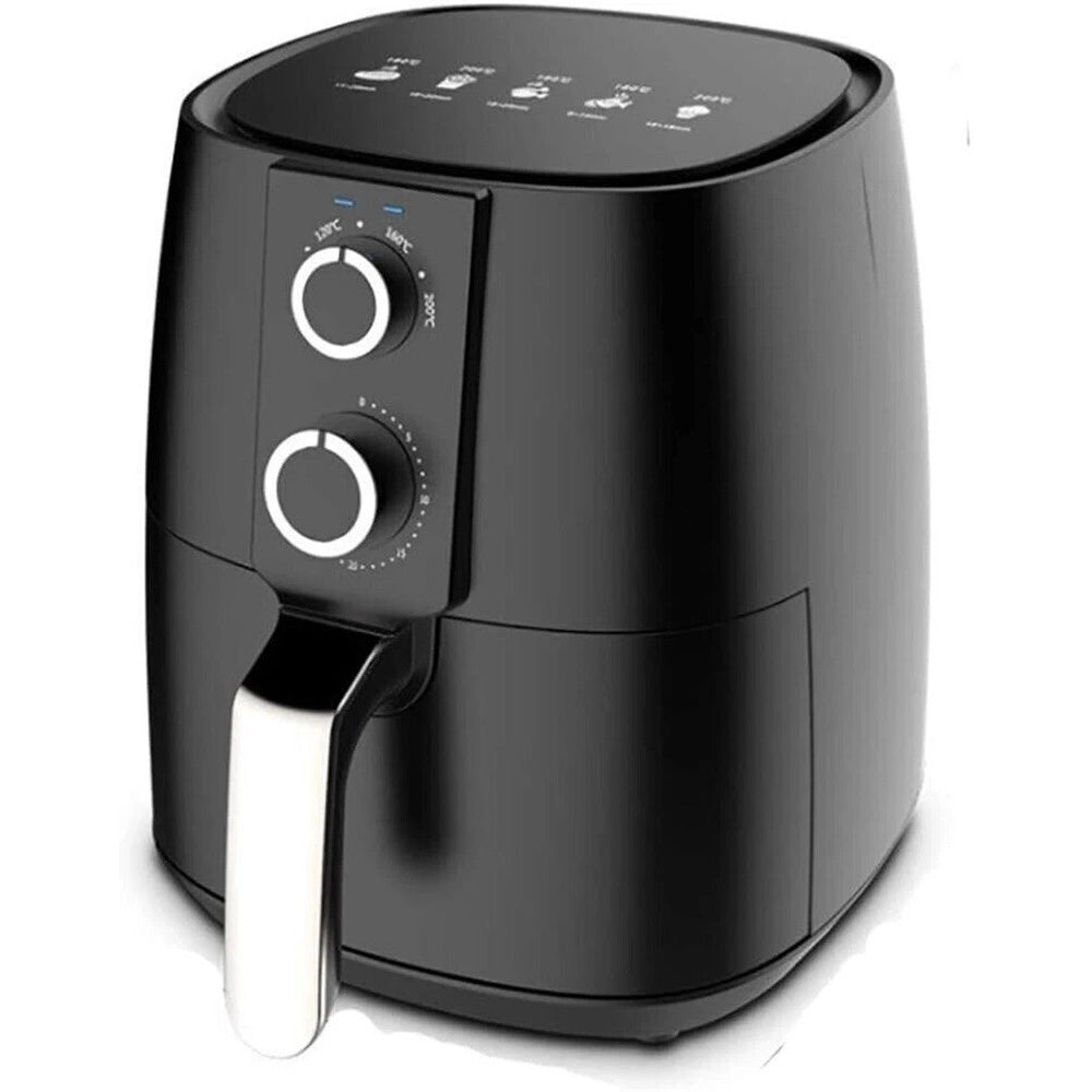 Trade Shop - Friggitrice Ad Aria 3,8lt 1450w Manopola Timer Termostato Regolabile Piedini Anti-scivolo -