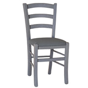 Sedie sala da pranzo Venezia in legno grigio con seduta similpelle antracite