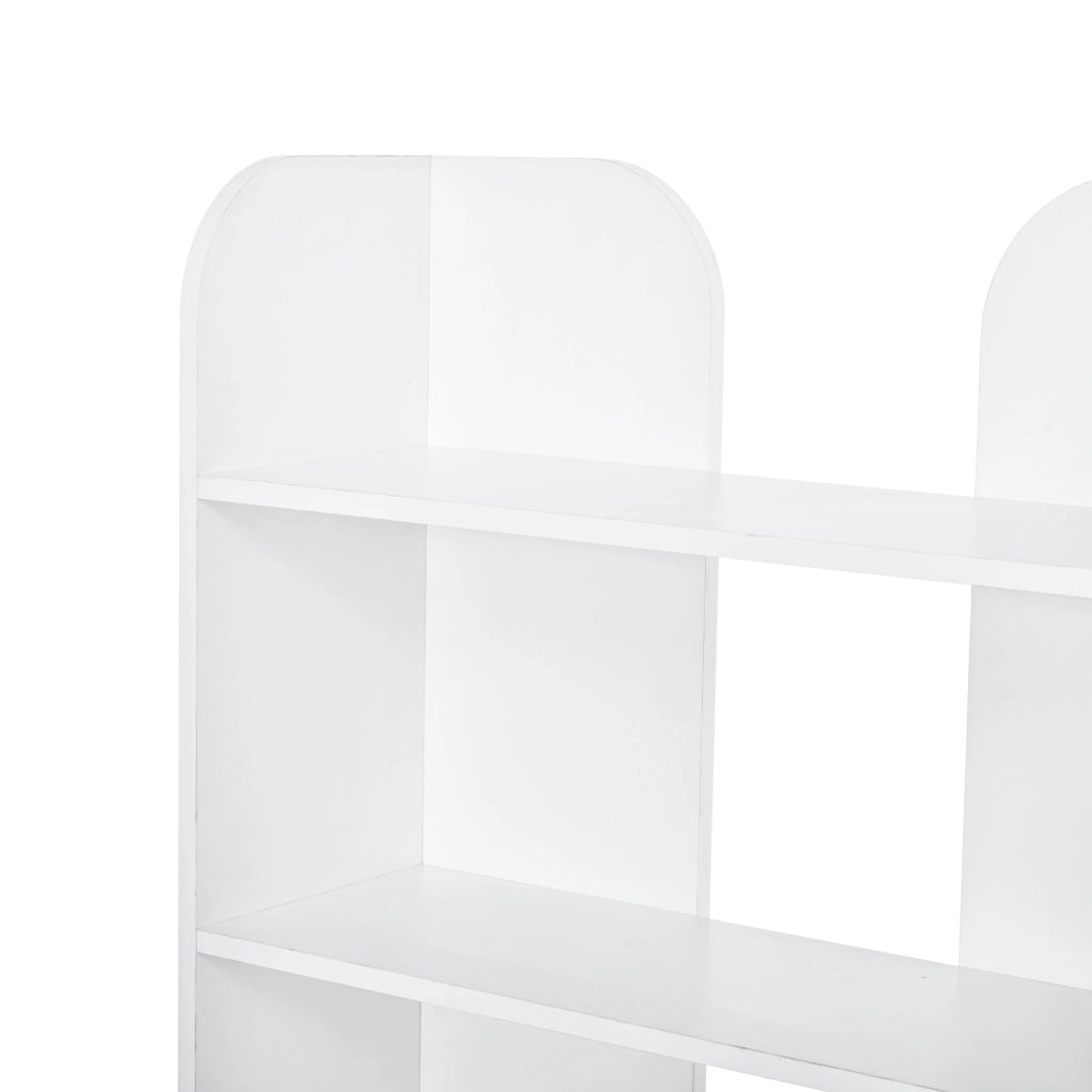 Libreria con 5 ripiani e vani centrali - per soggiorno - in truciolare - 135×25×160 cm - bianco