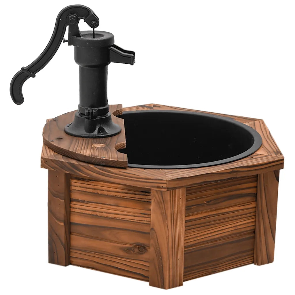 Fontana d'Acqua con Pompa 57x57x53 cm Legno Massello di Abete 363335