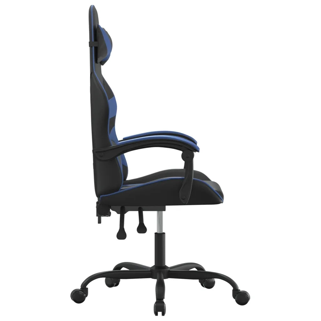 Sedia da Gaming Girevole Nero e Blu in Similpelle 349543
