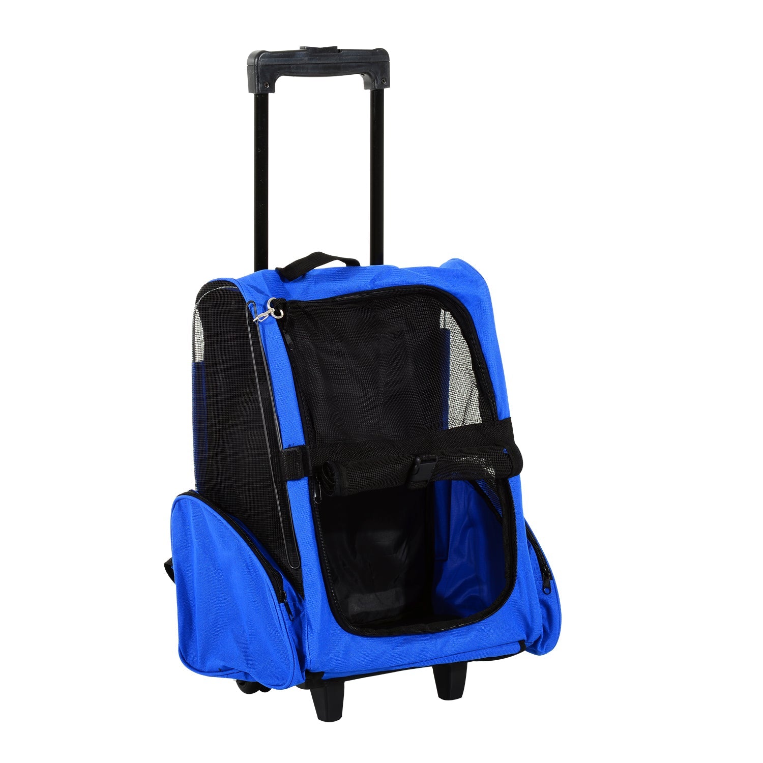 Trolley zaino 2 in 1 per piccoli animali domestici 36x30x49 cm  Blu