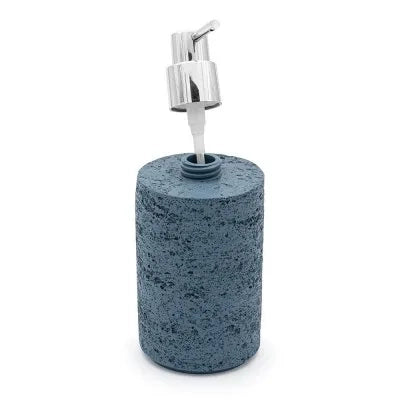 Accessori bagno in set da 3 pezzi turchese cobalto in resina effetto pietra Matera