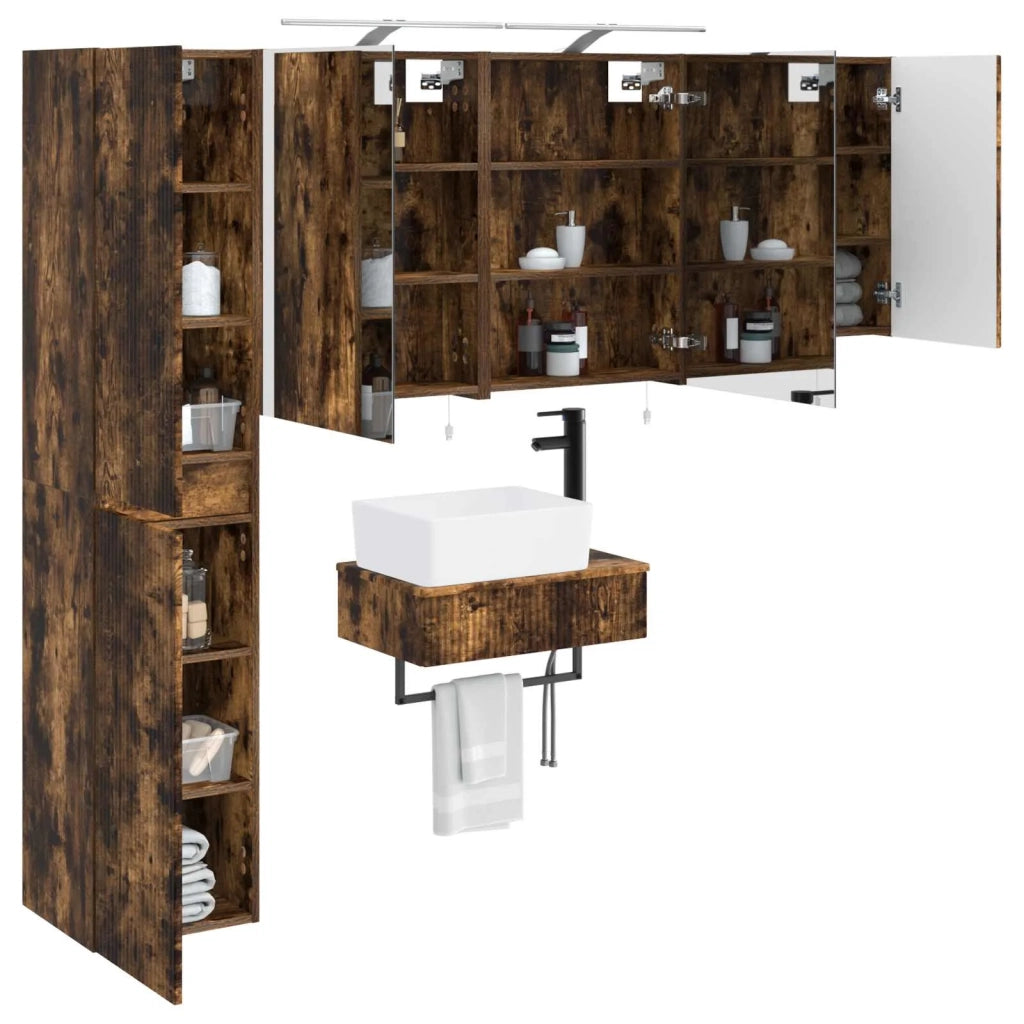 Set di mobili per il bagno 5 pcs Rovere Fumo 3407267