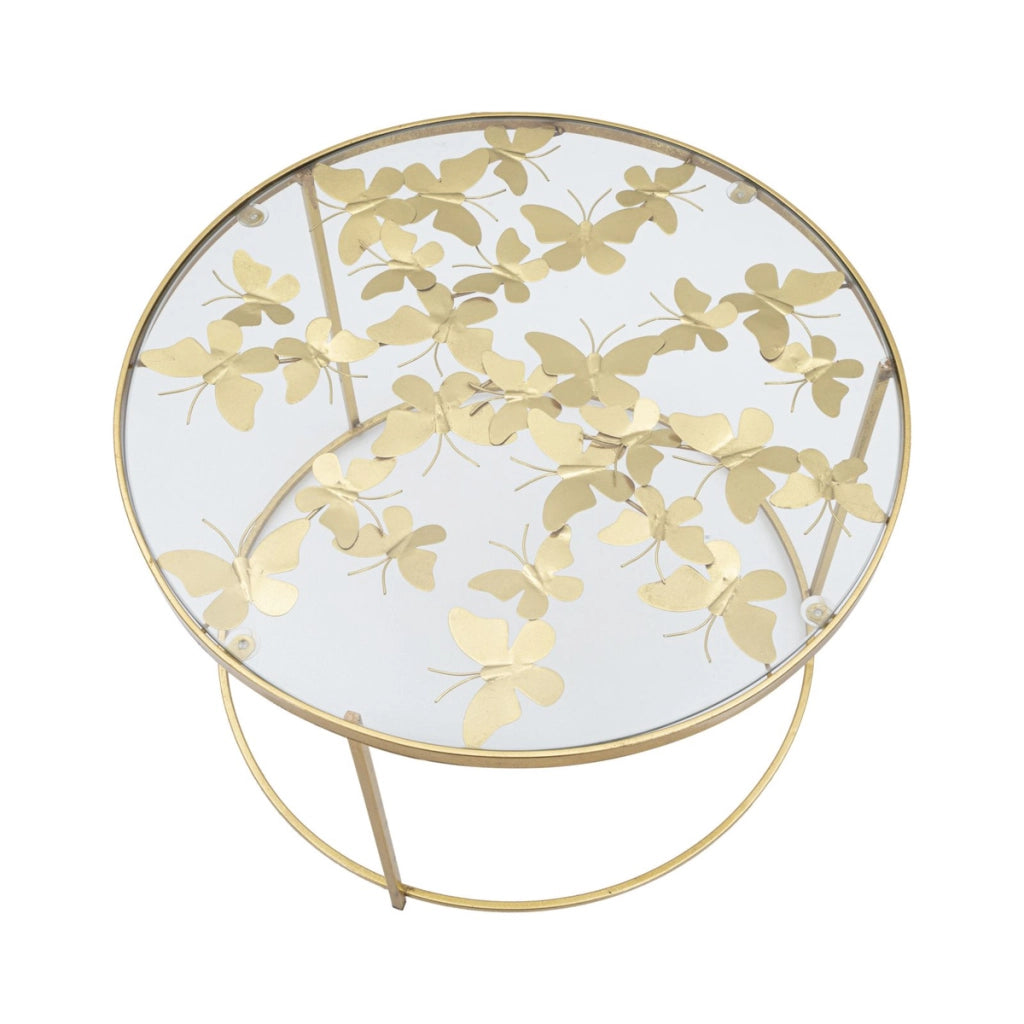 Tavolino VKH559, Oro, Metallo, 60x60x40,5 cm