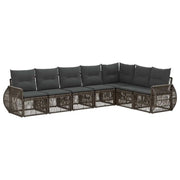Set Divano da Giardino 7 pcs Grigio e Grigio Scuro polyrattan 3435428
