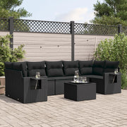 Set Divani da Giardino con Cuscini 8 pz Nero in Polyrattancod mxl 89253