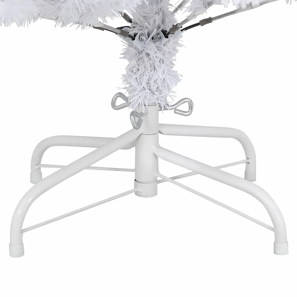 Albero di Natale Artificiale Incernierato-Albero Natalizio con Base Bianco 120cm