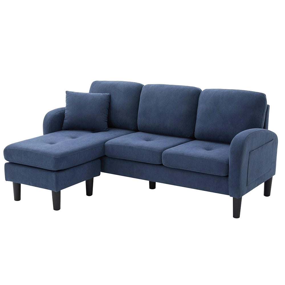 Divano angolare in velluto a coste - Xylo - 166x118x77 cm - Design modulare, ideale per soggiorni, appartamenti e uffici