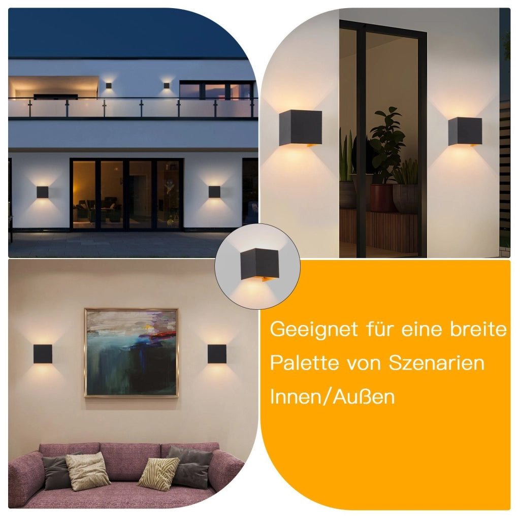 ZMH Applique da parete a LED per interni Luce verso l'alto e verso il basso Applique da parete per esterni IP65