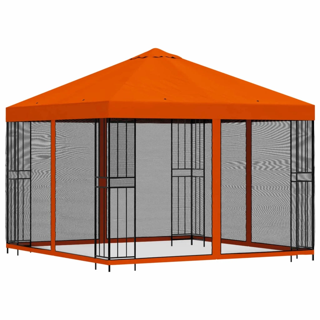 Gazebo | Pergolato da giardino con pareti laterali 3 x 3 m Arancione