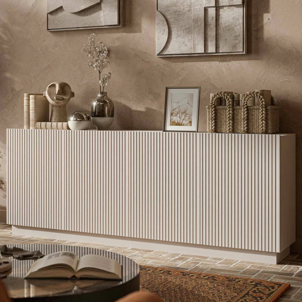 Madia Masainas, Credenza 4 Ripiani, 200x40x78h cm Beige