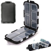 Set di due contenitori portatili - 10 compartimenti - 2 chiusure - PVC resistente - leggero - chiusura a doppia sicurezza