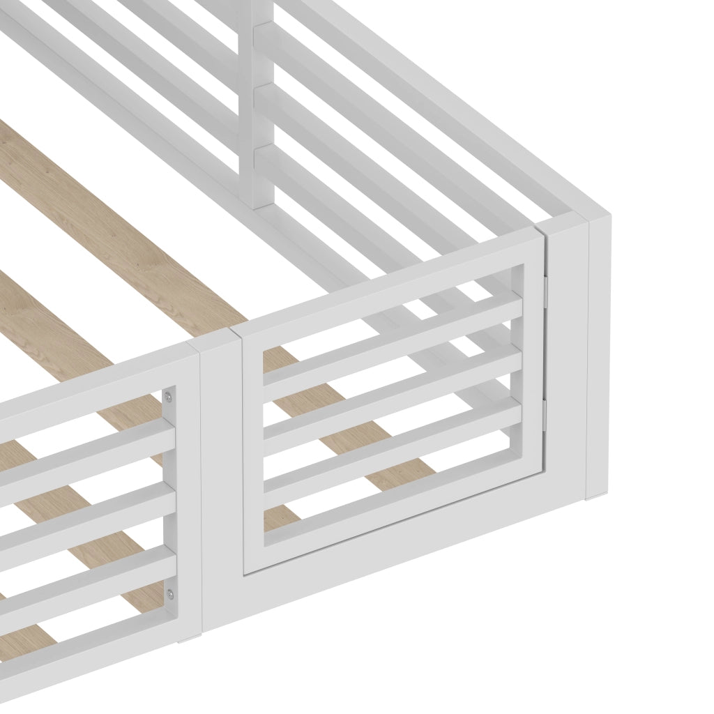 Letto Contenitore con Rete a Doghe ¨C MINIMAL ¨C Metallo Bianco 140x200