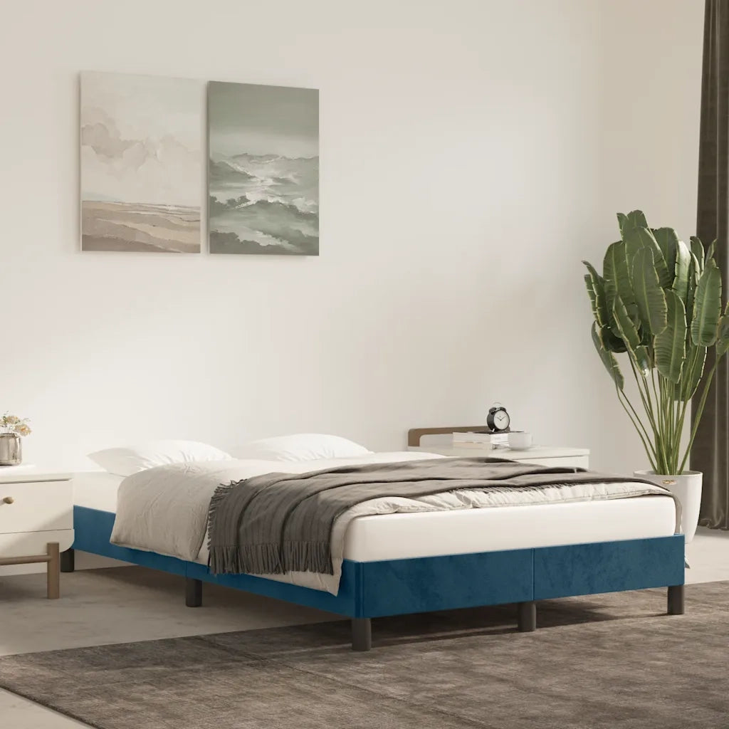 Giroletto senza Materasso-Struttura Letto Blu Scuro 120x190 cm Velluto 553732