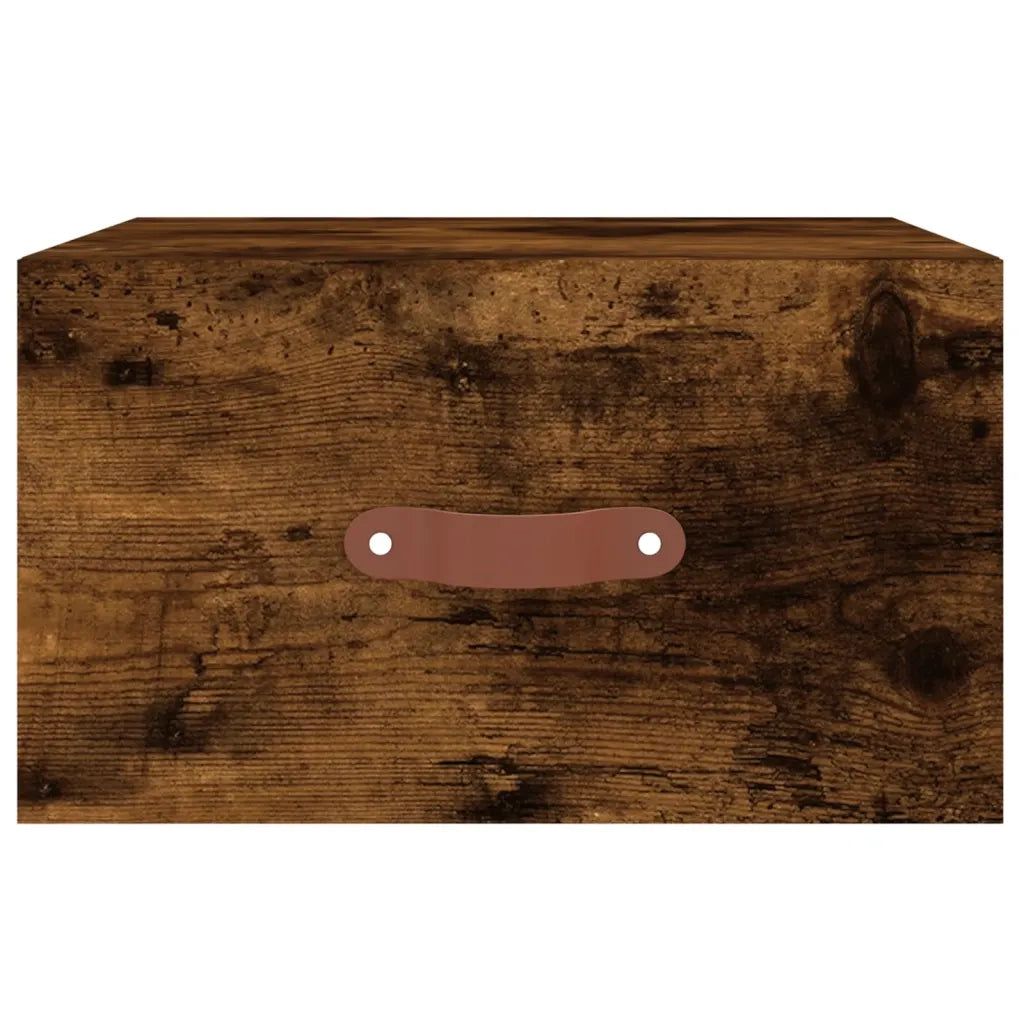 Comodino a Muro-Tavolino da notte sospeso Rovere Fumo 35x35x20 cm 211786