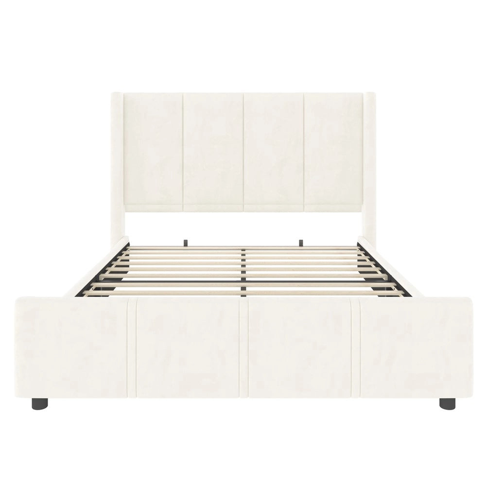 Letto Imbottito con Testiera Alta ¨C MINIMAL ¨C Beige, 160x200