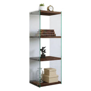 Libreria Zenobie, Scaffale da ufficio, Mobile portalibri, Biblioteca, 40x35h120 cm, Noce