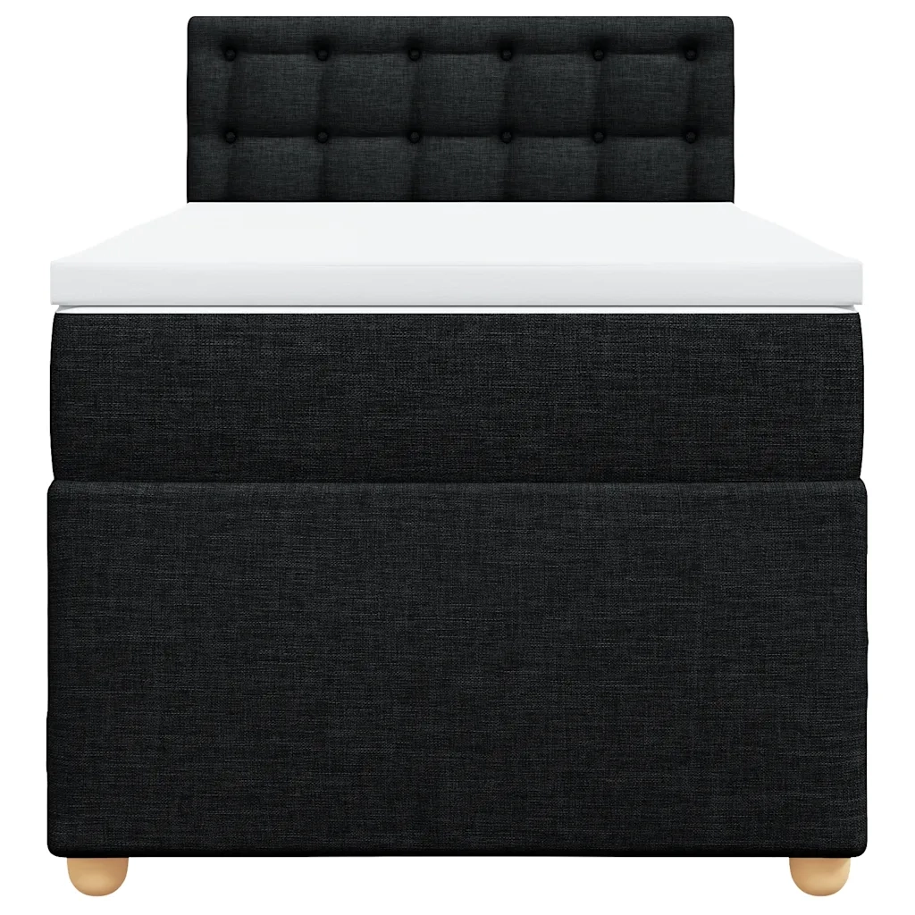 Giroletto a Molle con Materasso Nero 90x200 cm in Tessuto 3288879