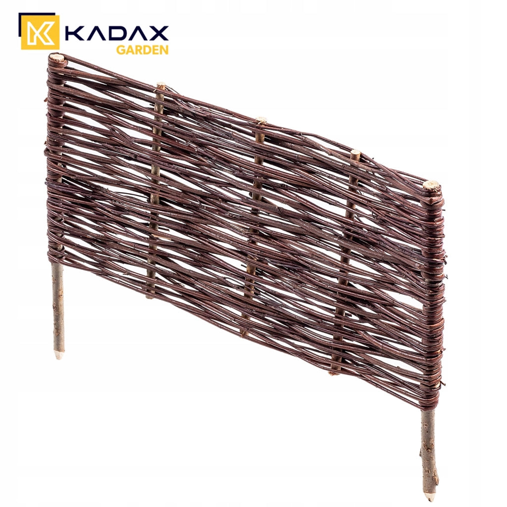 Recinzione da giardino in vimini KADAX, bordura per prato, 60x40 cm, set da 5 pezzi