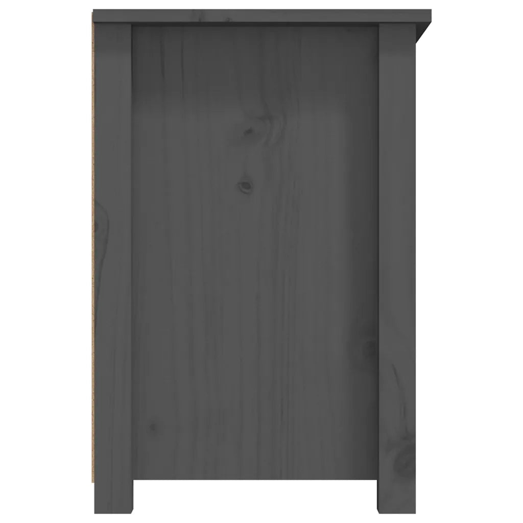 Mobile Porta TV Grigio 79x35x52 cm in Legno Massello di Pino 821499