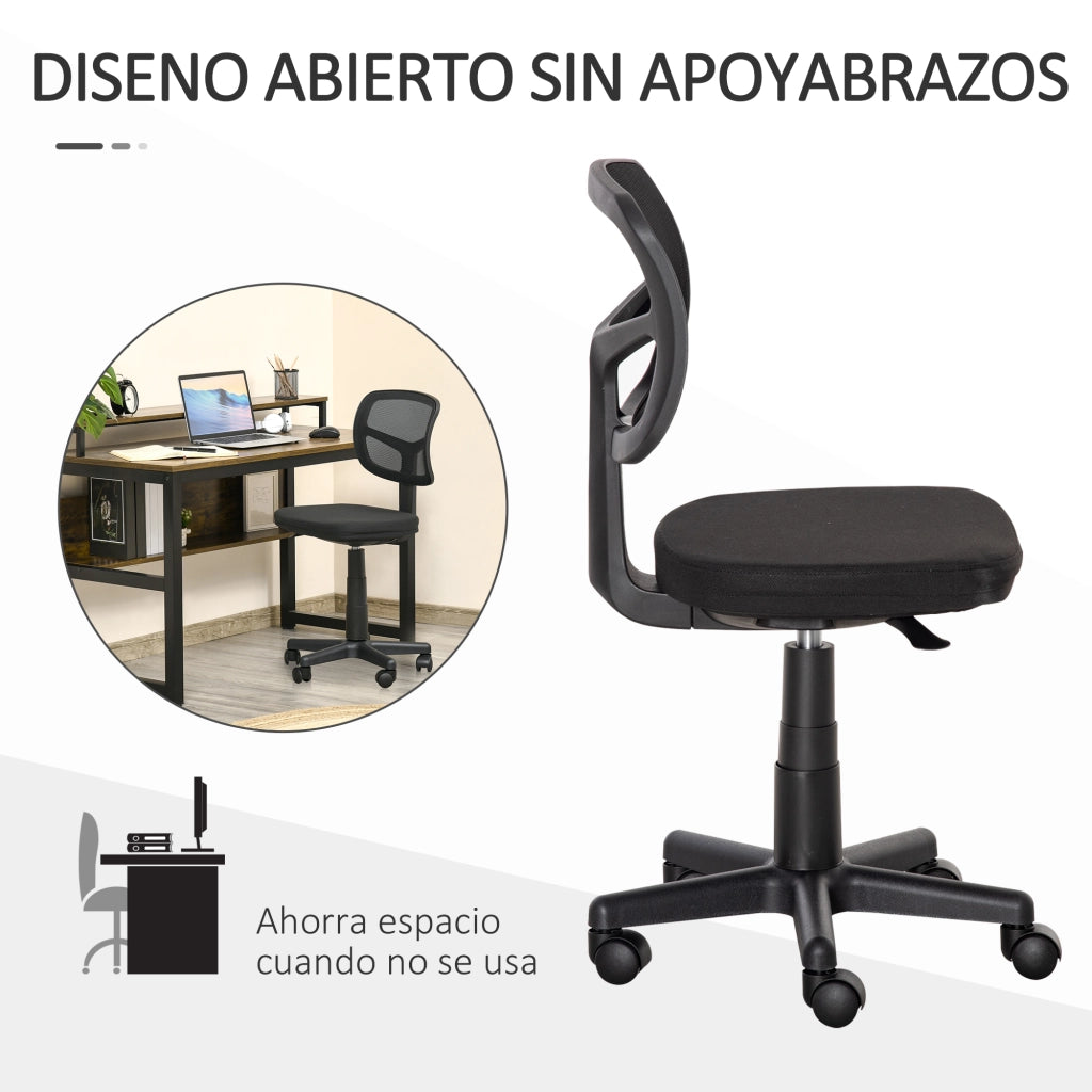 Sedia da Ufficio Ergonomica ¨C Xylo ¨C Girevole 360¡ã Schienale in Rete Altezza Regolabile Nero 43x48x77,5-89,5 cm