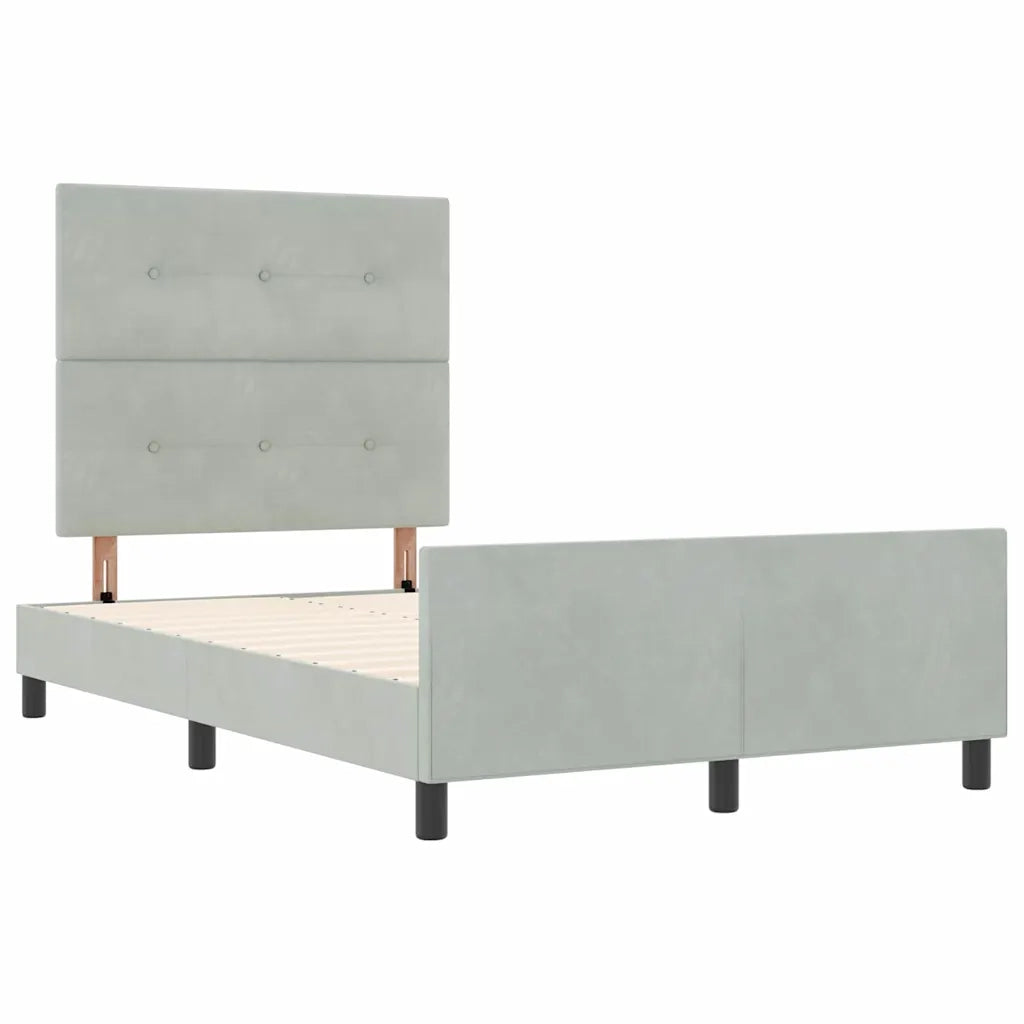 Letto a molle con testiera Grigio chiaro 120 x 200 cm Velluto 3344933
