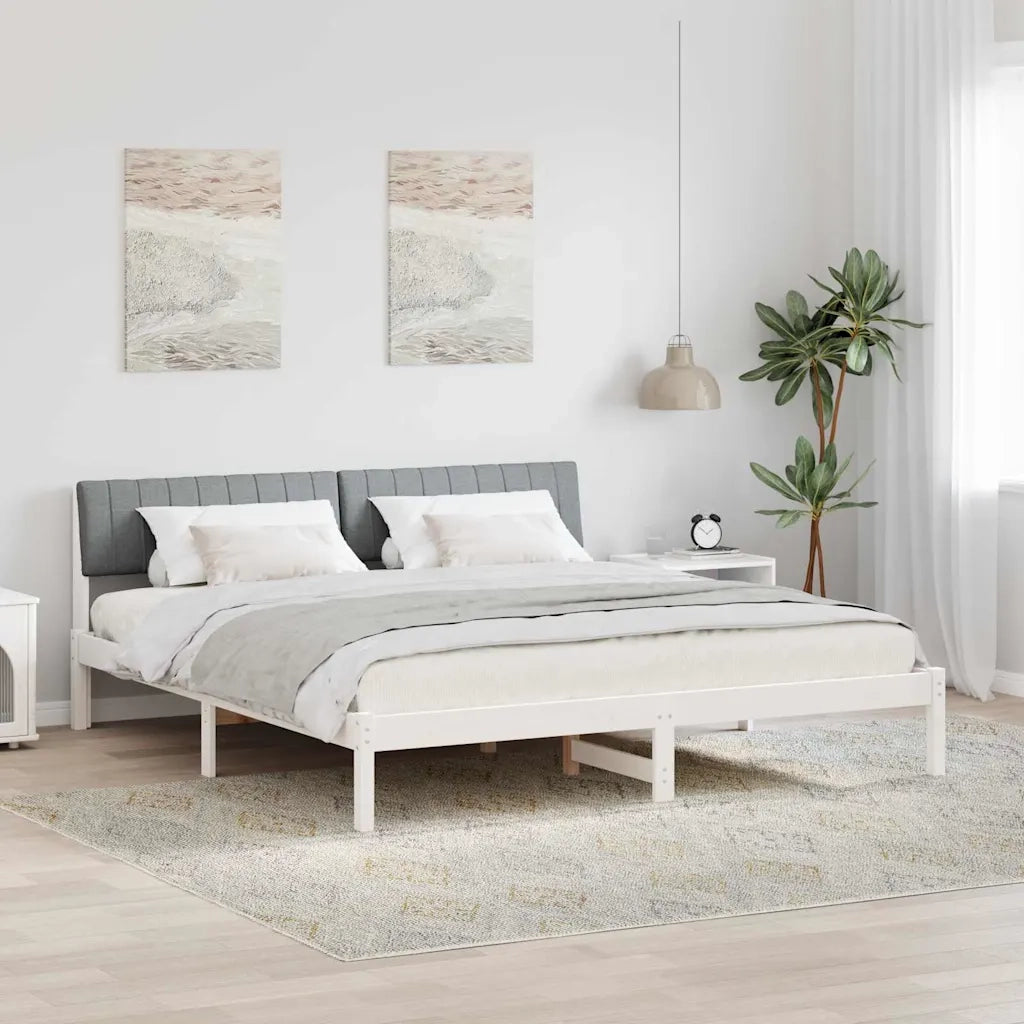 Struttura del letto-Giroletto-Rete del Letto Bianco e grigio chiaro 180 x 200 cm 778194