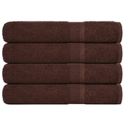 Asciugamani per Sauna 4 pz Marrone 80x200cm 360g/mÂ² 100% Cotone