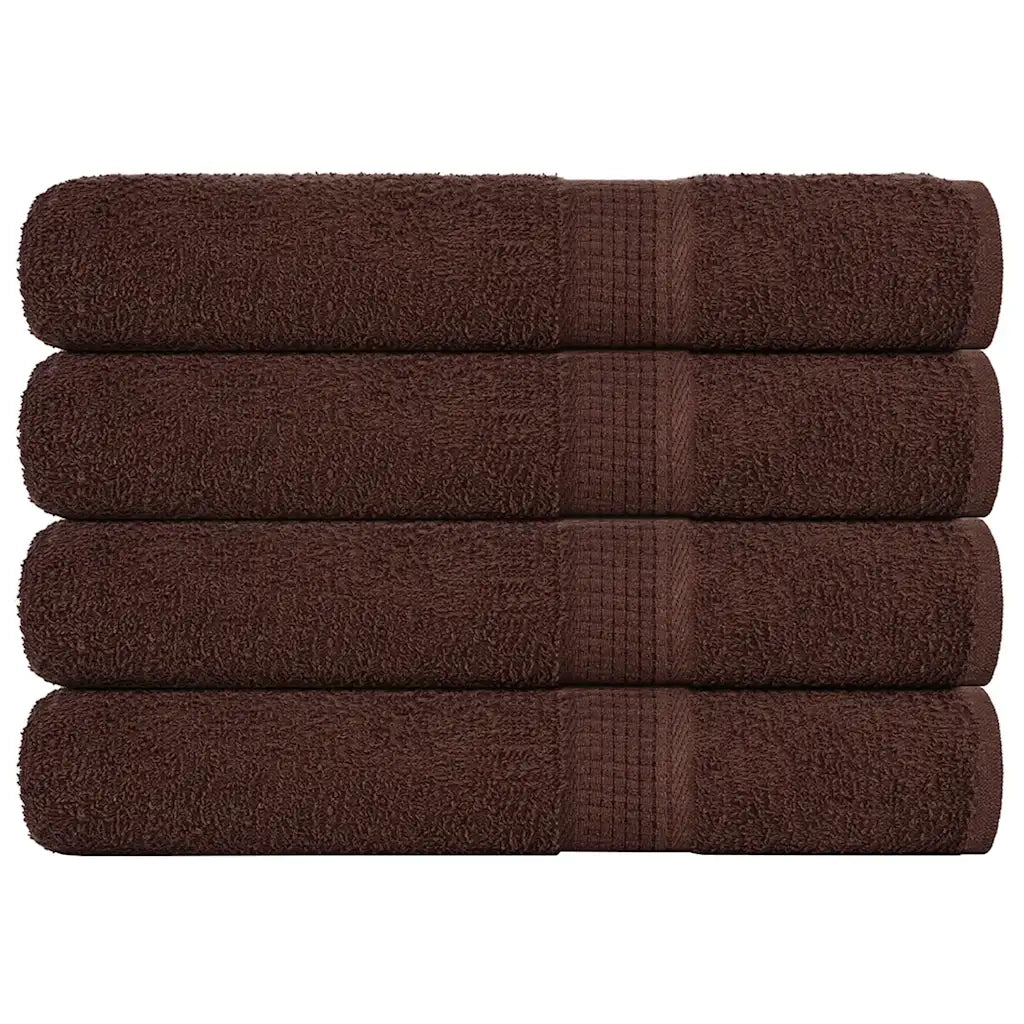 Asciugamani per Sauna 4 pz Marrone 80x200cm 360g/mÂ² 100% Cotone