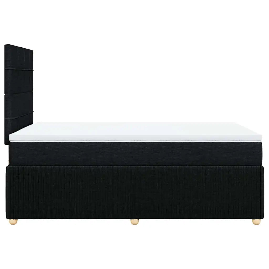 Giroletto a Molle con Materasso Nero 120x200 cm in Tessuto 3292025