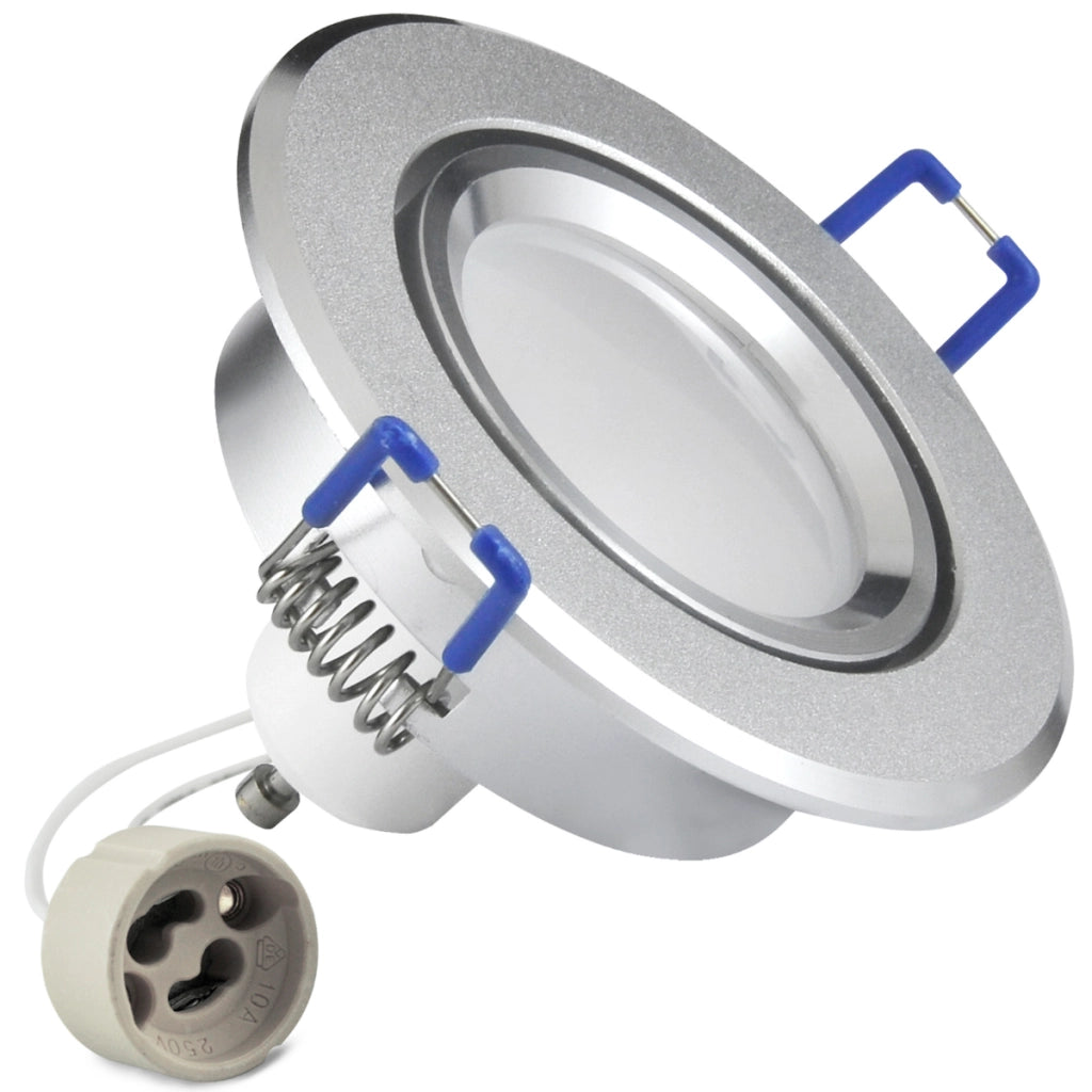 Faretto LED incasso rotondo argento GU10 3,5W 3000K Polux