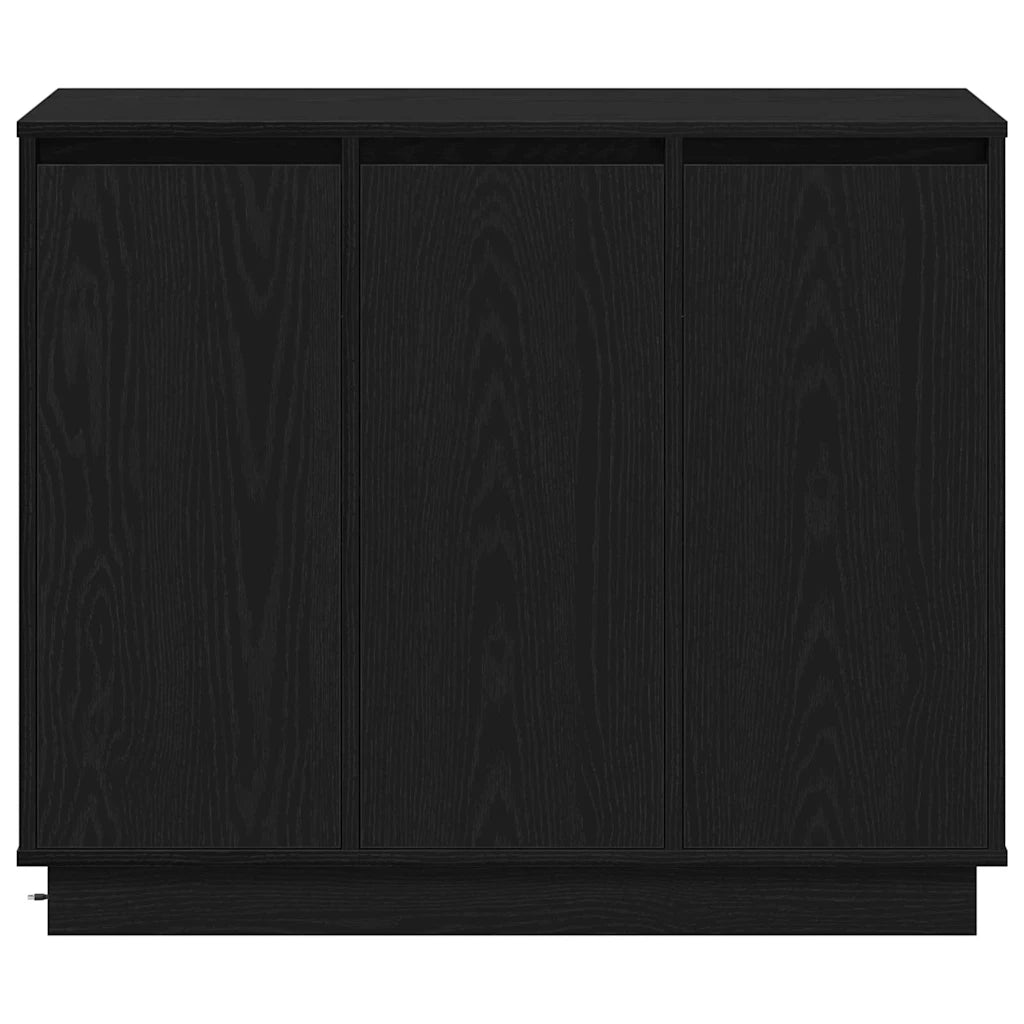 Madia LED Rovere Nero 90 x 32 x 75 cm Legno multistrato 869675
