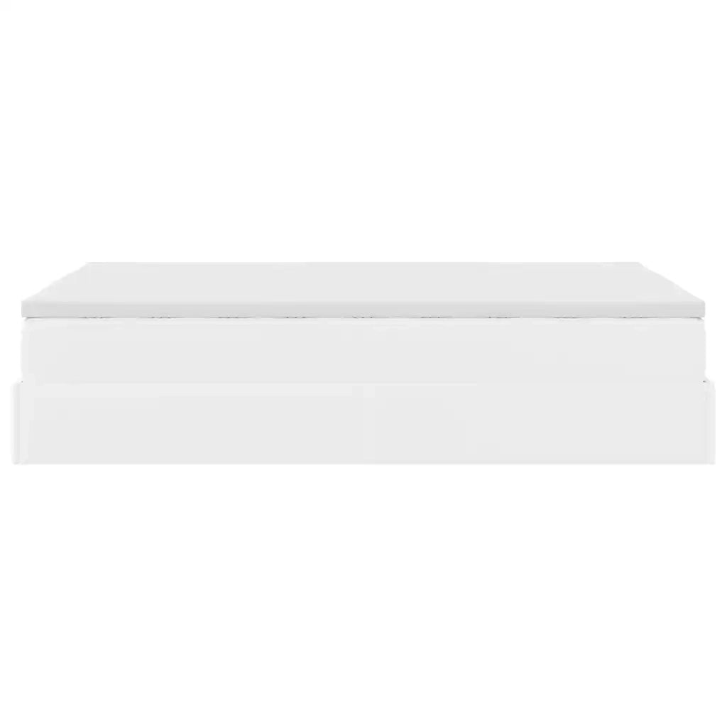 Struttura Letto Pouf con Materasso Bianco 120x190 cm Similpelle 3311027