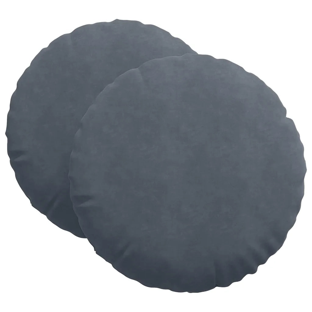 Cuscini per Seduta 2 pcs Grigio scuro Ø60 x 21 cm Velluto 42014212