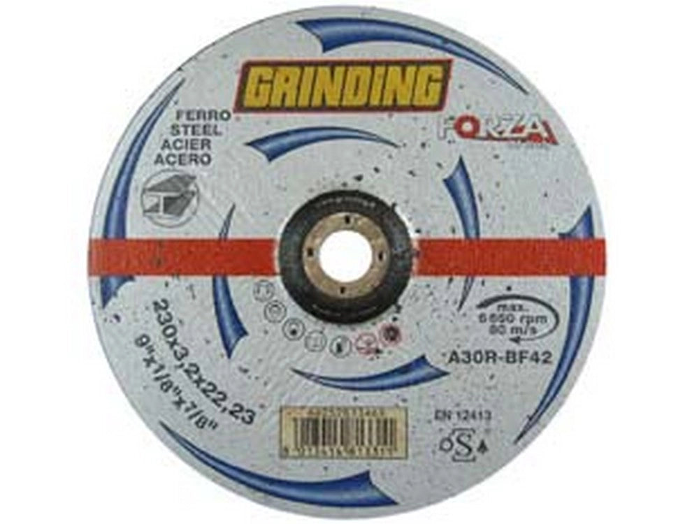 10pz dischi taglio sgrosso centro depresso ferro "forza"  mm.230  mm230x6 cod:ferx.fer227810