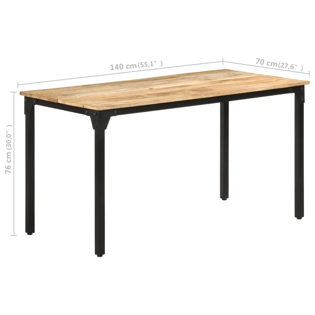 Tavolo da Pranzo 140x70x76 cm in Legno di Mango Grezzo cod mxl 22892