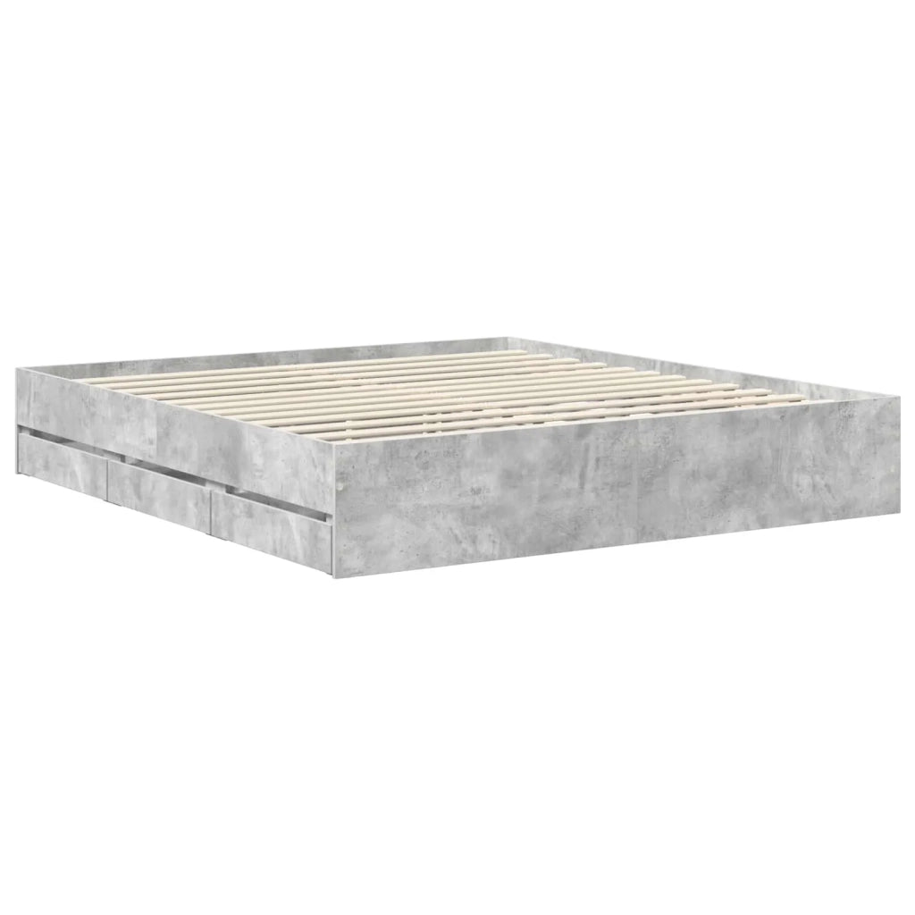 Struttura del letto con cassetto Grigio cemento 180 x 200 cm