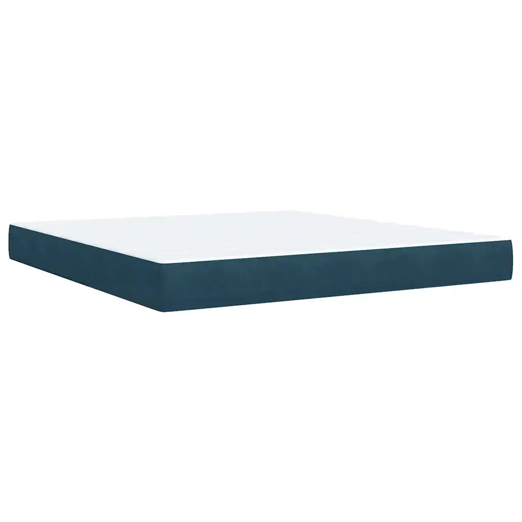 Giroletto a Molle con Materasso Blu Scuro 180x200 cm in Velluto