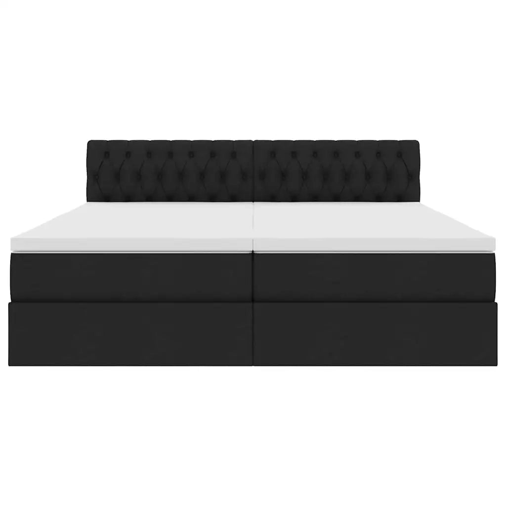 Letto con Contenitore Nero 200 x 200 cm Pelle Sintetica 3370945