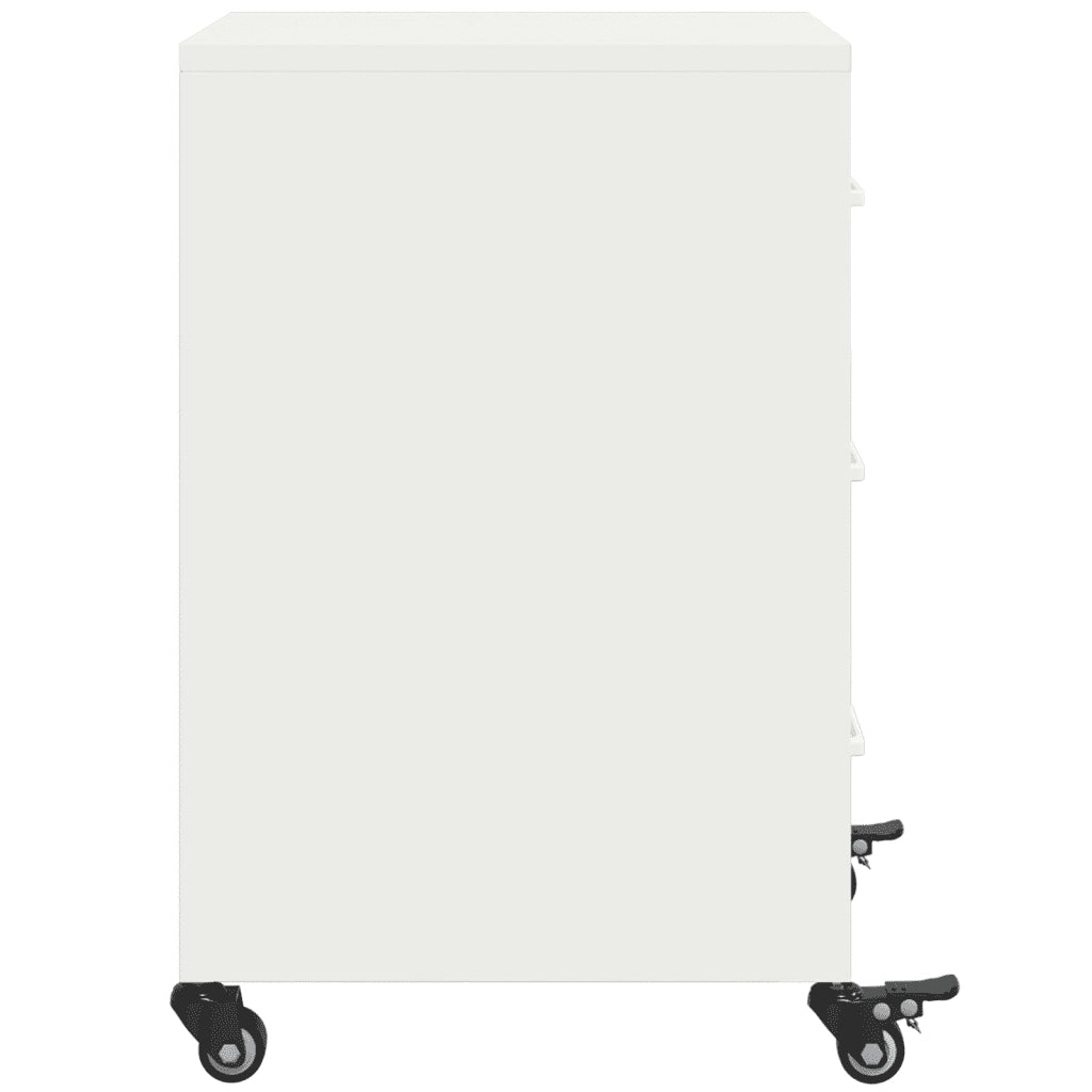 vidaXL Comodino Bianco 36x39x59 cm in Acciaio