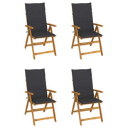Sedie da Giardino Reclinabili 4 pz con Cuscini Massello Acacia cod mxl 7224