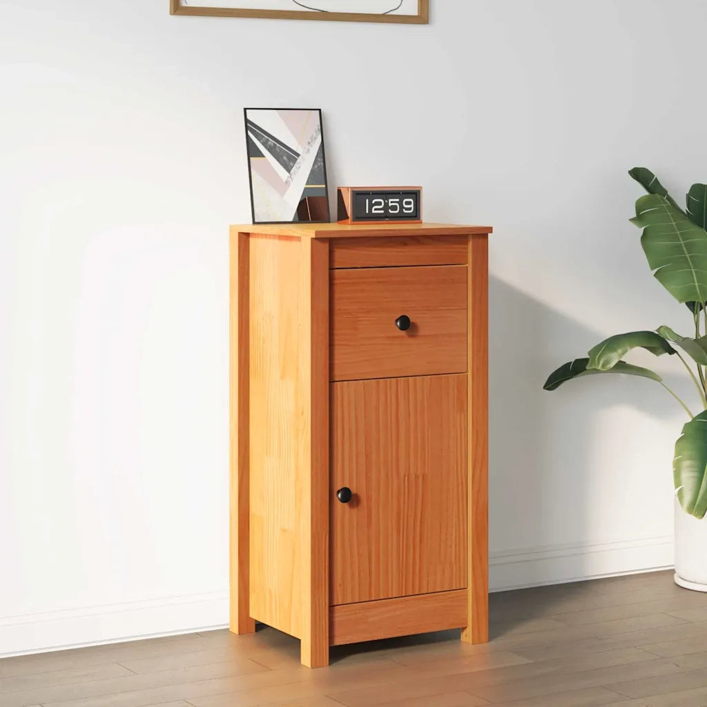 Credenza | Madia | Buffet da pranzo | Armadio da pranzo Marrone cerato 39 x 34,5 x 80 cm Pino massello